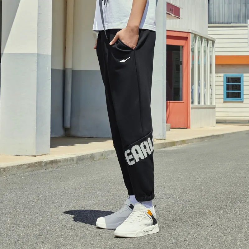 Erke Knitted Sweatpants Men Jet Black-6