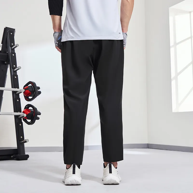 Erke Variety Training Collection Knitted Sports Pants Men's Jet Black-5