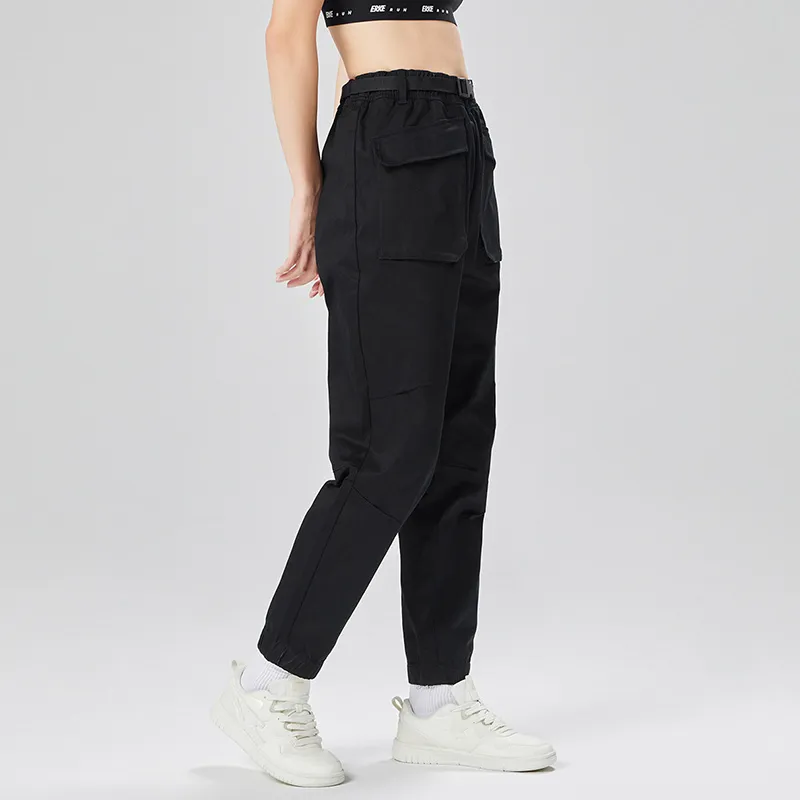Erke Casual Pants Women's Jet Black-3