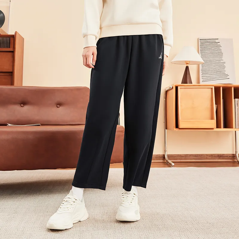 Erke Knitted Sports Pants Women's Jet Black-2