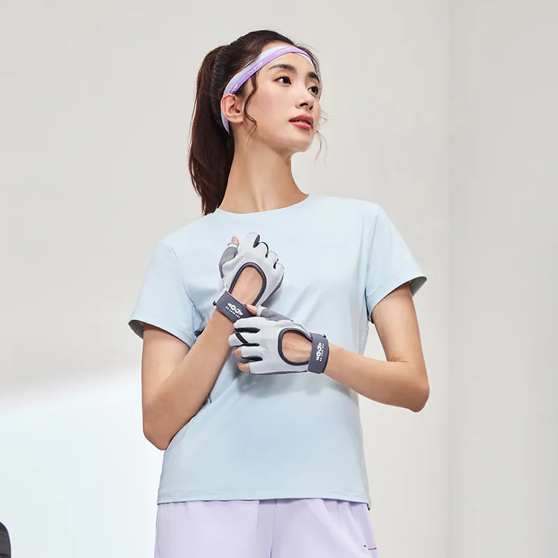 Erke T Shirt Women's Paper Yarn Blue-2