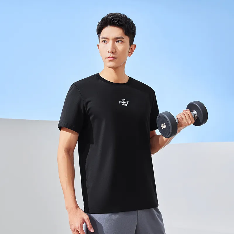 Erke Comprehensive Training Collection Sports Lifestyle Collection T-Shirt Men's Jet Black-2