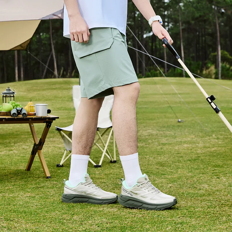Erke Casual Shorts Unisex Autumn Tea Green-4