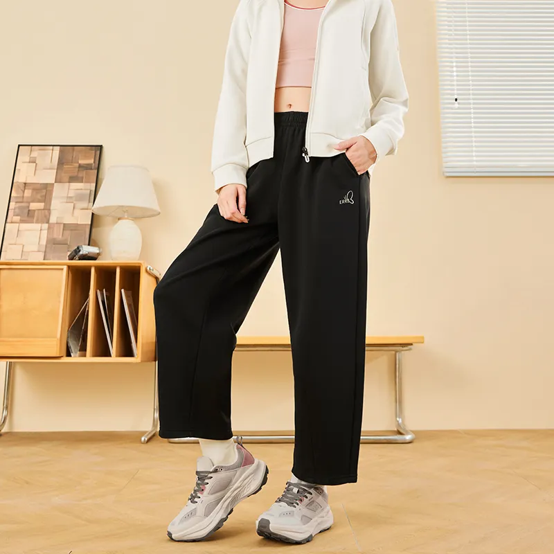 Erke Variety Training Collection Knitted Sweatpants Women's Jet Black-4