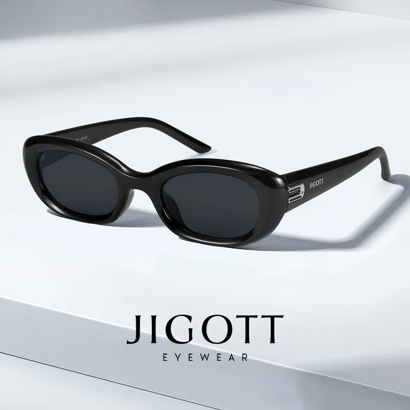 JIGOTT TR/Memory Plastic Oval Sunglasses Unisex-1