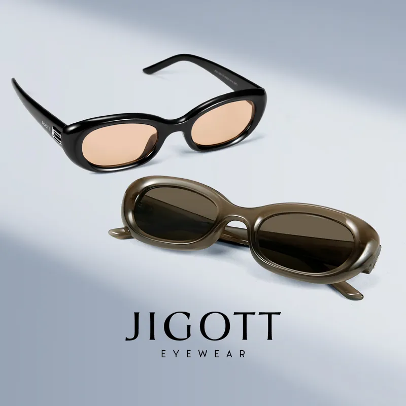 JIGOTT TR/Memory Plastic Oval Sunglasses Unisex-2