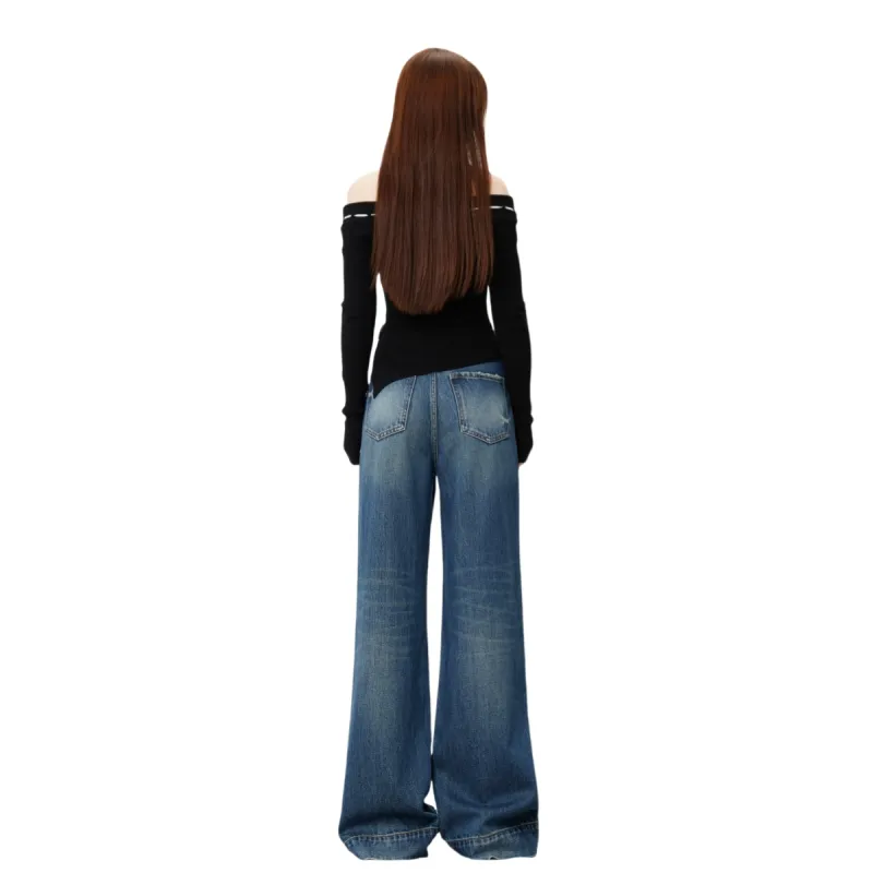 Wang Youshan Jeans Women's Blue-4