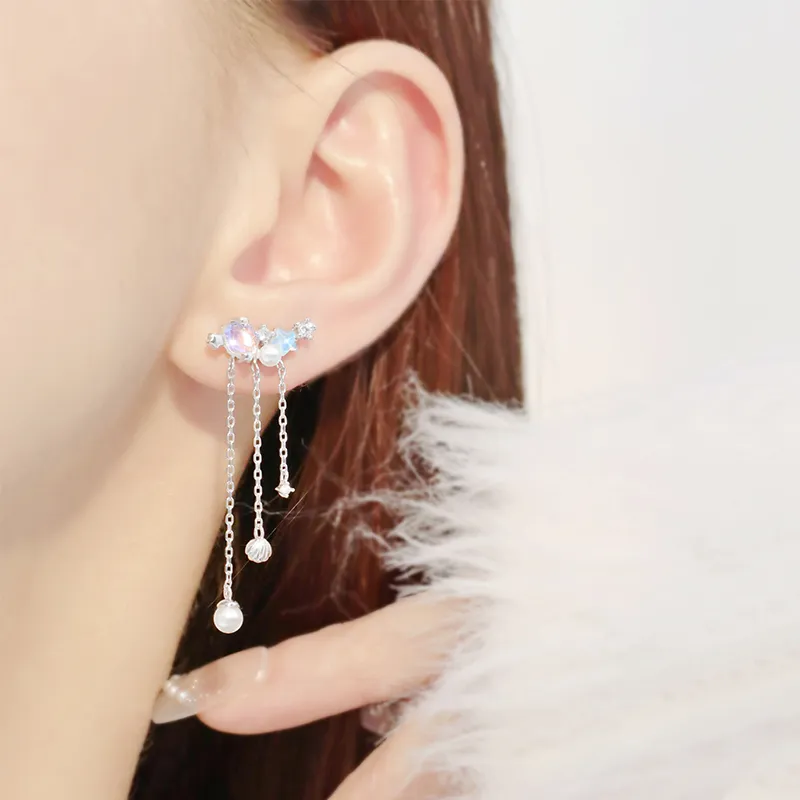 LISM S925 Silver Stud Earrings Women's-1