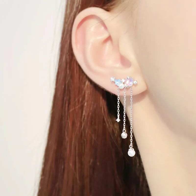 LISM S925 Silver Stud Earrings Women's-2