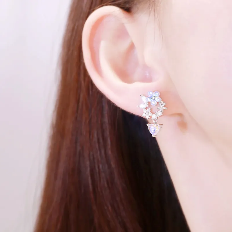 LISM S925 Silver Stud Earrings Women's-3