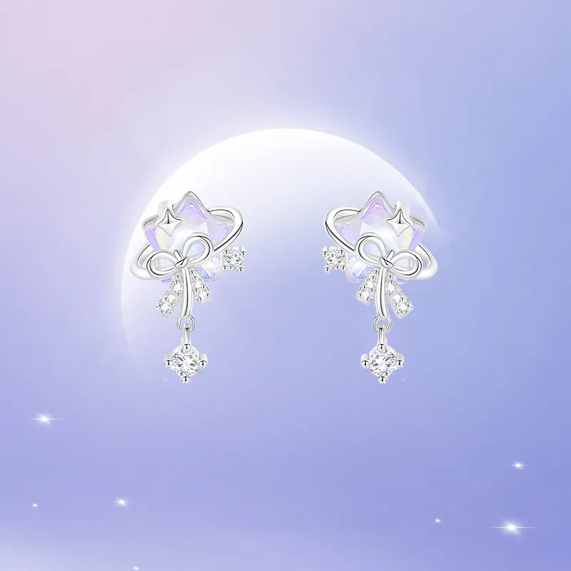 LISM S925 Silver Stud Earrings Women's-5