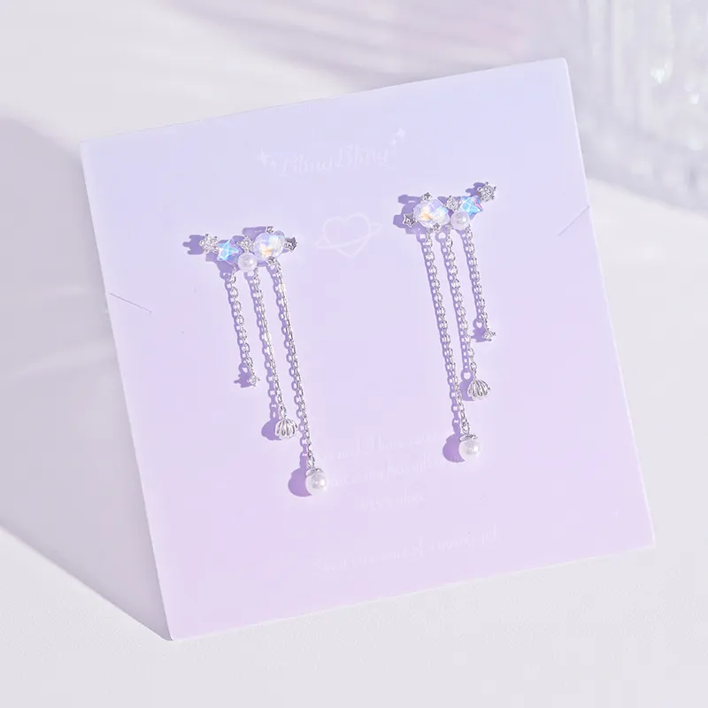 LISM S925 Silver Stud Earrings Women's-4