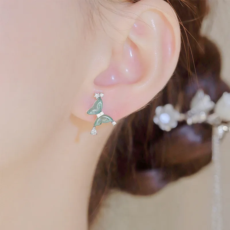 LISM S925 Silver Stud Earrings Women's-1