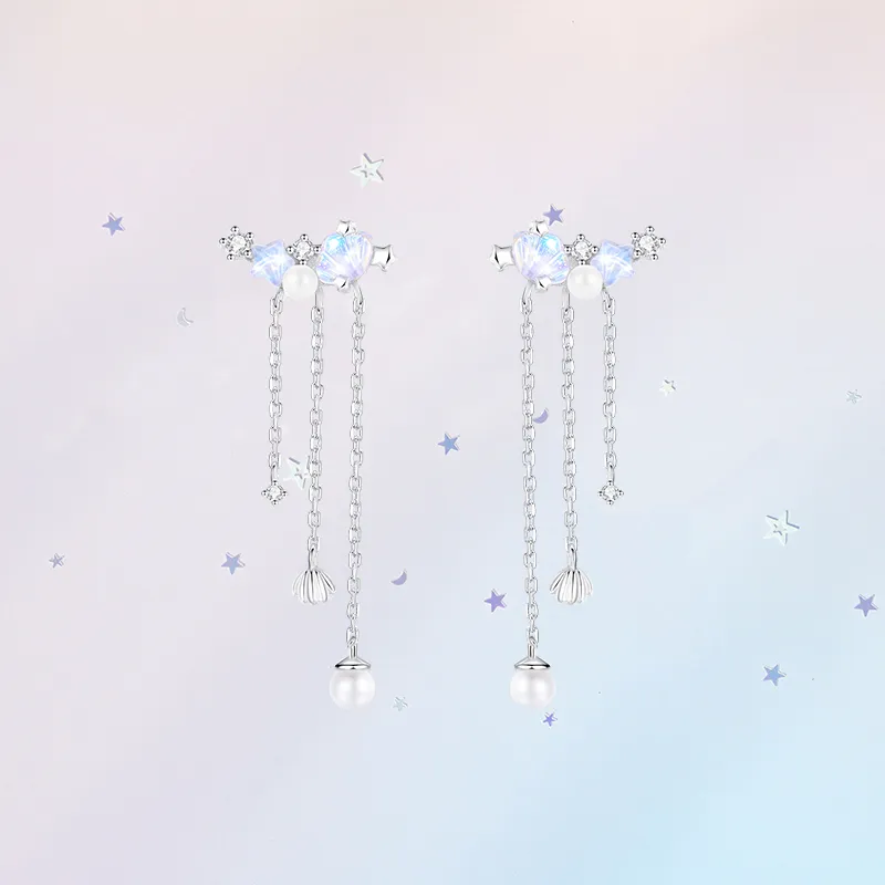 LISM S925 Silver Stud Earrings Women's-5