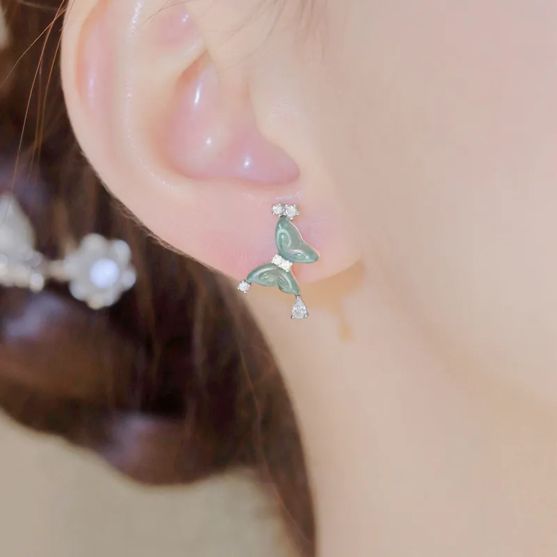 LISM S925 Silver Stud Earrings Women's-2