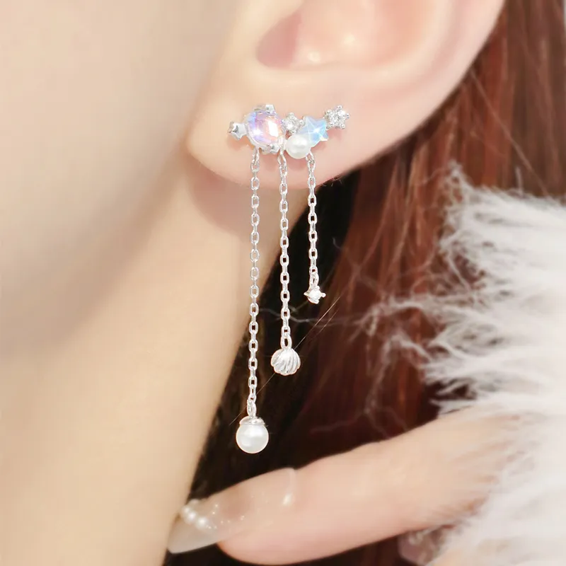LISM S925 Silver Stud Earrings Women's-3