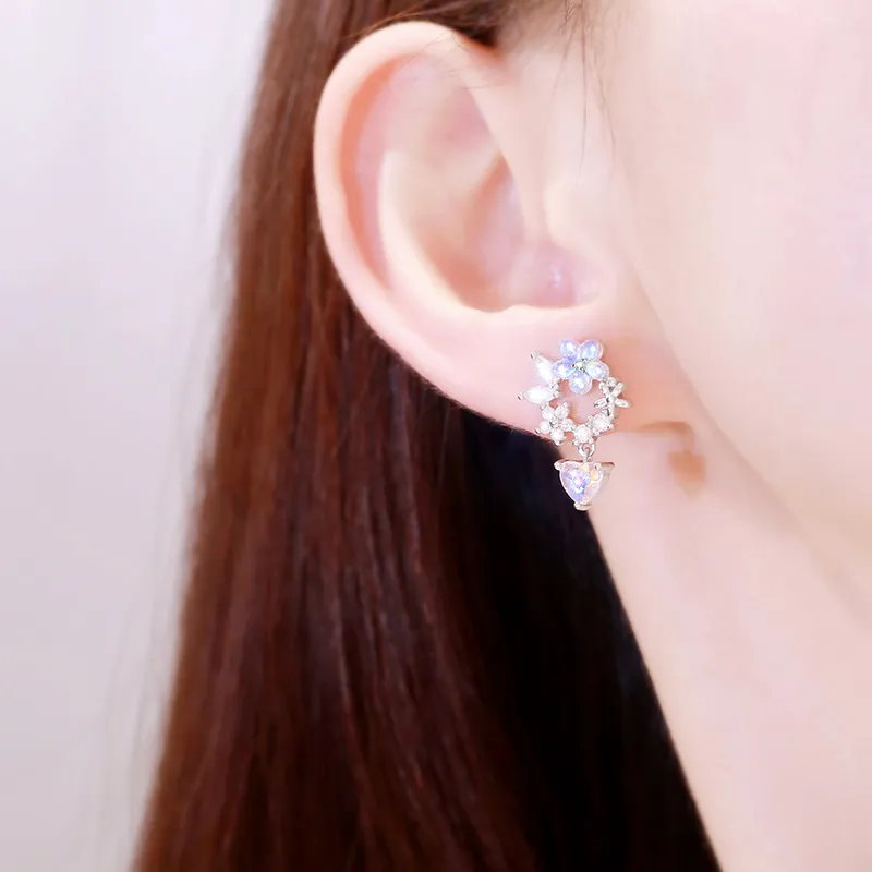 LISM S925 Silver Stud Earrings Women's-1