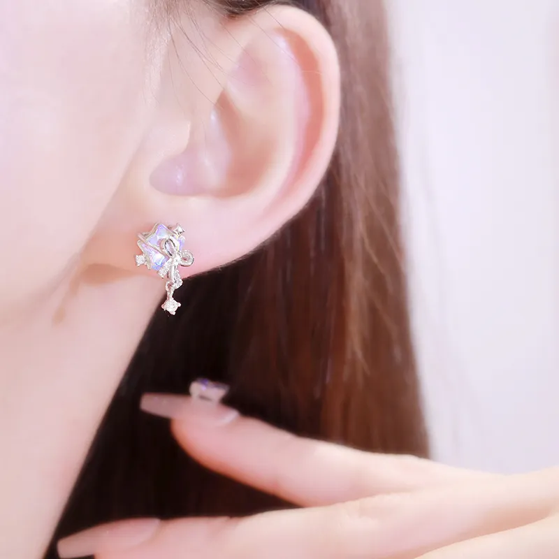 LISM S925 Silver Stud Earrings Women's-1
