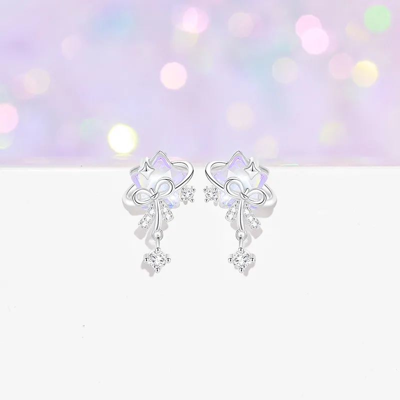 LISM S925 Silver Stud Earrings Women's-3