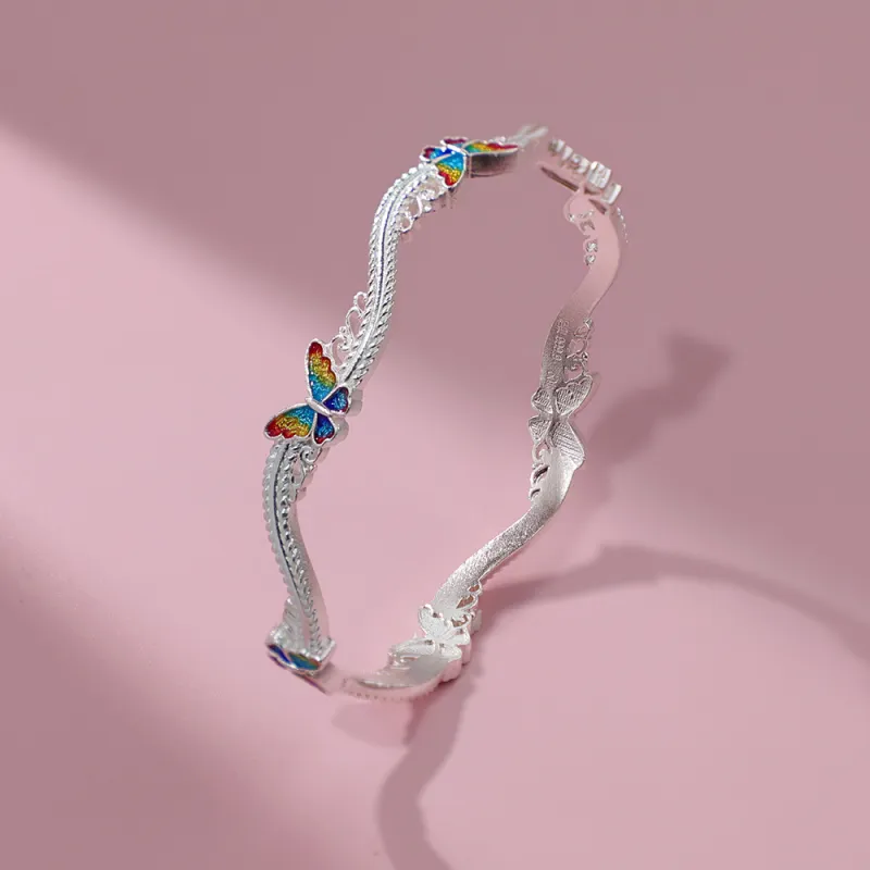 QMYS 999 Fine Silver Bangles Women's-2