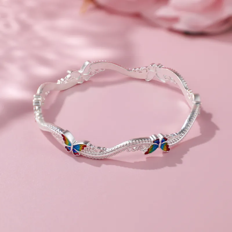 QMYS 999 Fine Silver Bangles Women's-3