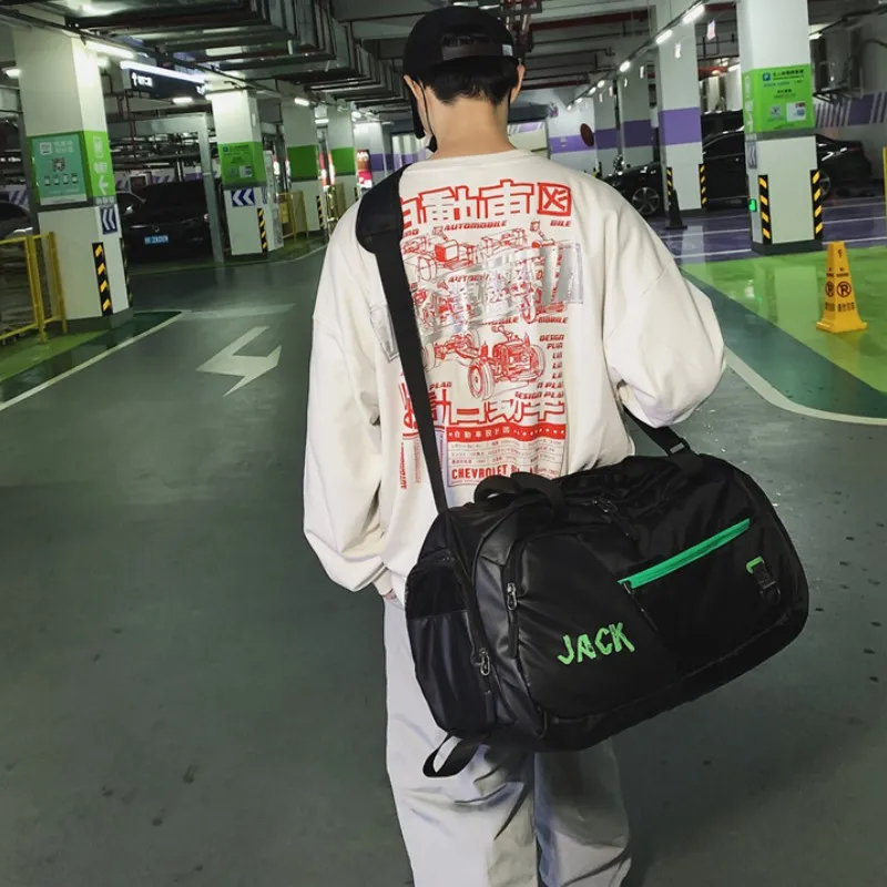 PULUWIRR Oxford Gym Bag Medium Size Unisex White, Black-2