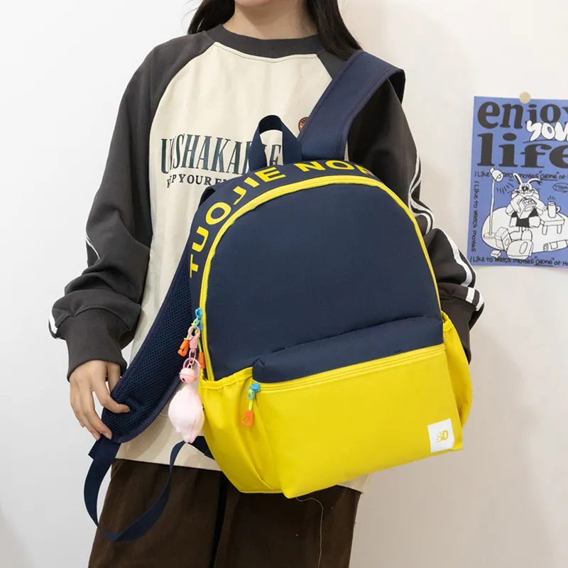Elsvet Nylon Backpack Regular Unisex White/Yellow/Pink/Bright Pink/Red/Blue-4