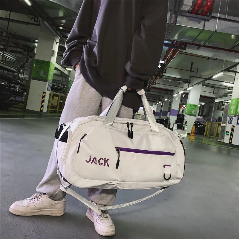 PULUWIRR Oxford Gym Bag Medium Size Unisex White, Black-31