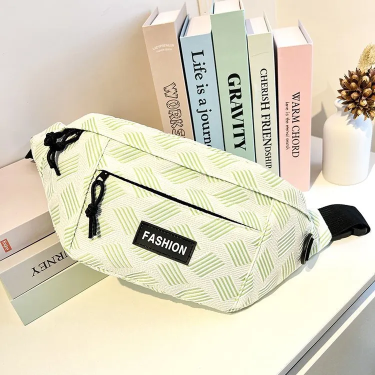 LETOO Fabric Sling Bag, Shoulder Bag, Crossbody Bag Unisex Green/Pink-5