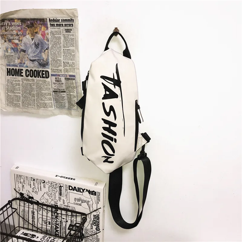 LETOO Nylon Sling Bag Unisex Black/White-5