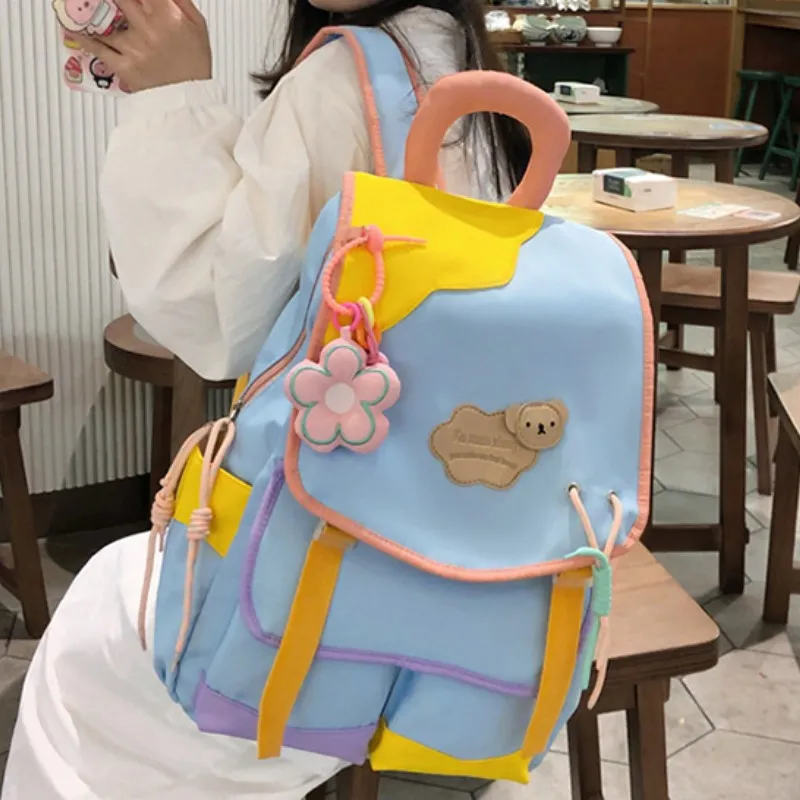 Elsvet Nylon Carry Backpack Regular Unisex Multicolor-2