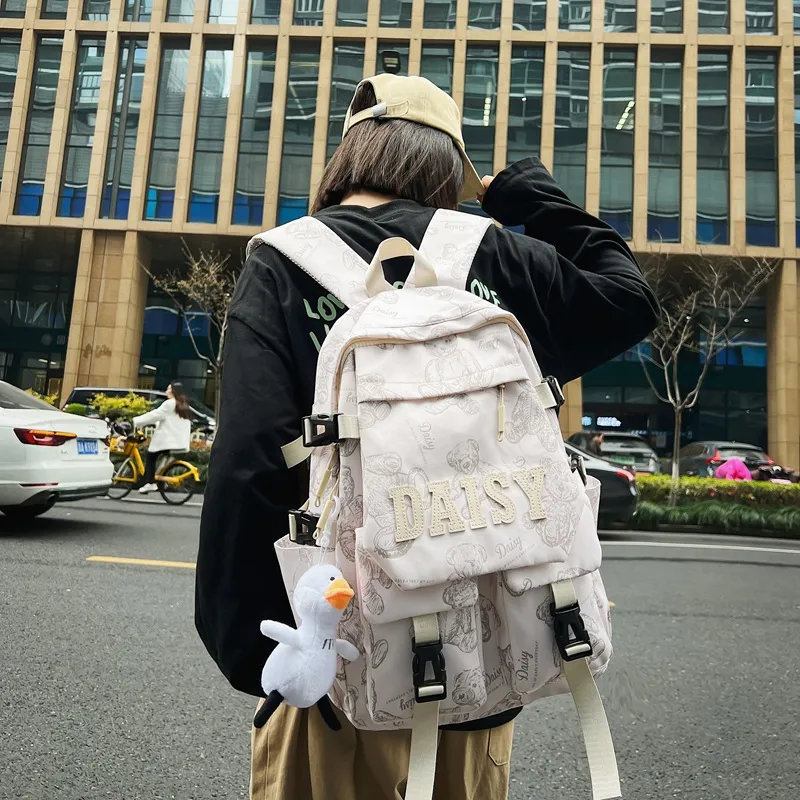 Elsvet Nylon Backpack Unisex Multicolor-3