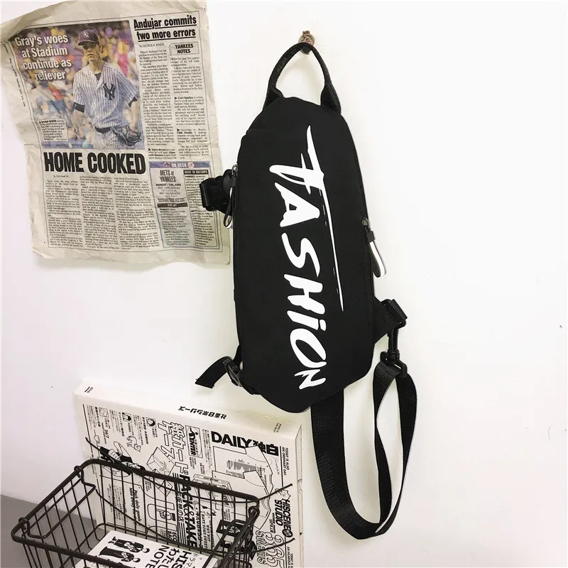 LETOO Nylon Sling Bag Unisex Black/White-1