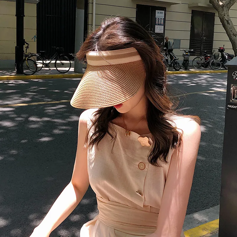 Pelloy Paper Straw Sun Protection Hats Women's-2