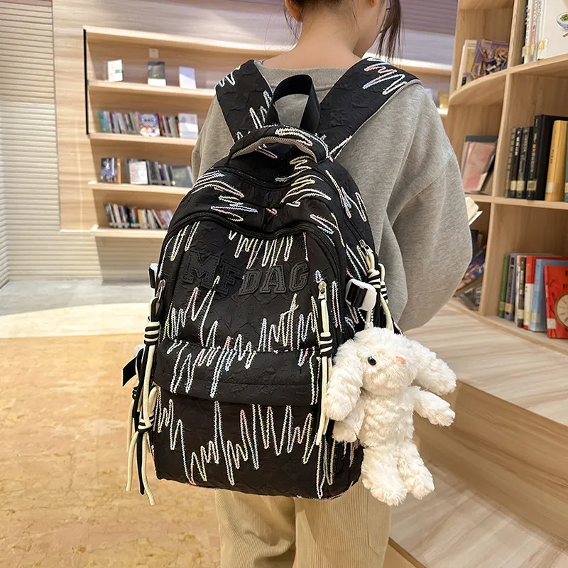Elsvet Nylon Backpack Unisex Multicolor-3