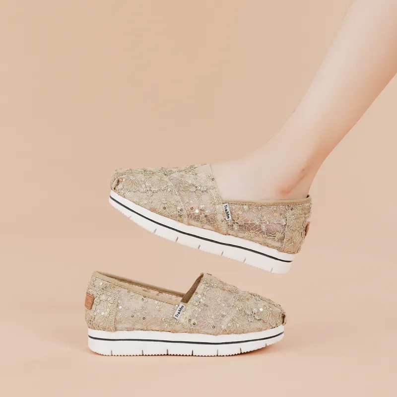 TT&MM Casual Single Shoes Low Top Women's Gold-4
