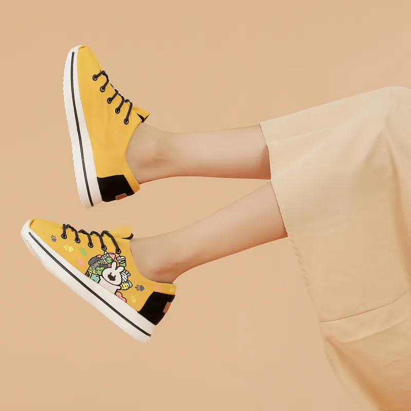 TT&MM Coverage Wear-Resistant Lightweight Breathable Quick Dry Water-Resistant Low-Top Canvas Shoes Women's White-7