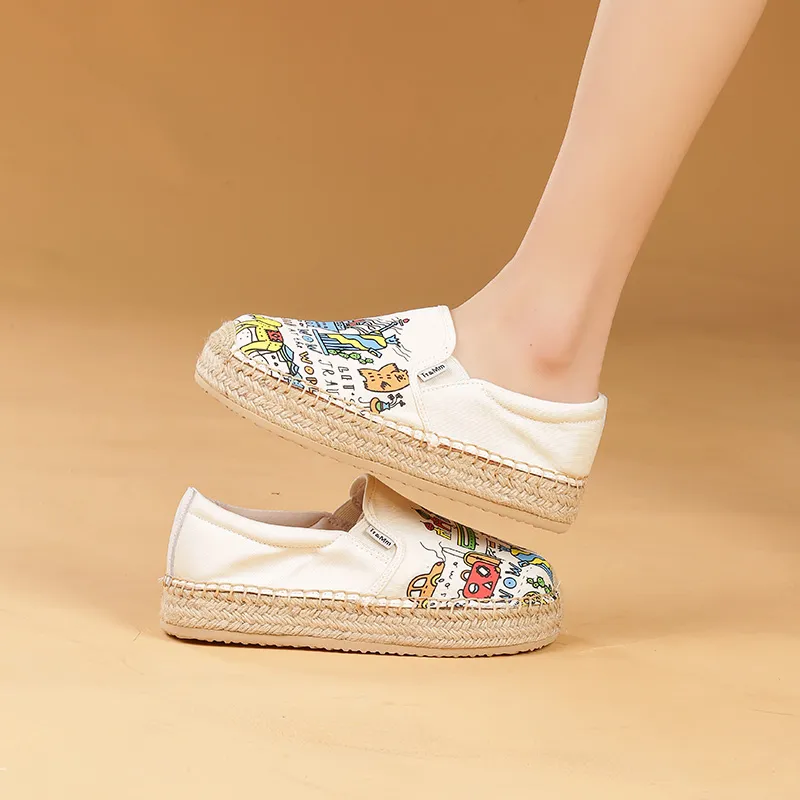 TT&MM Cushioned Anti-Slip Wear-Resistant Waterproof Breathable Moisture-Wicking Low-Top Casual Shoes Women's White-14