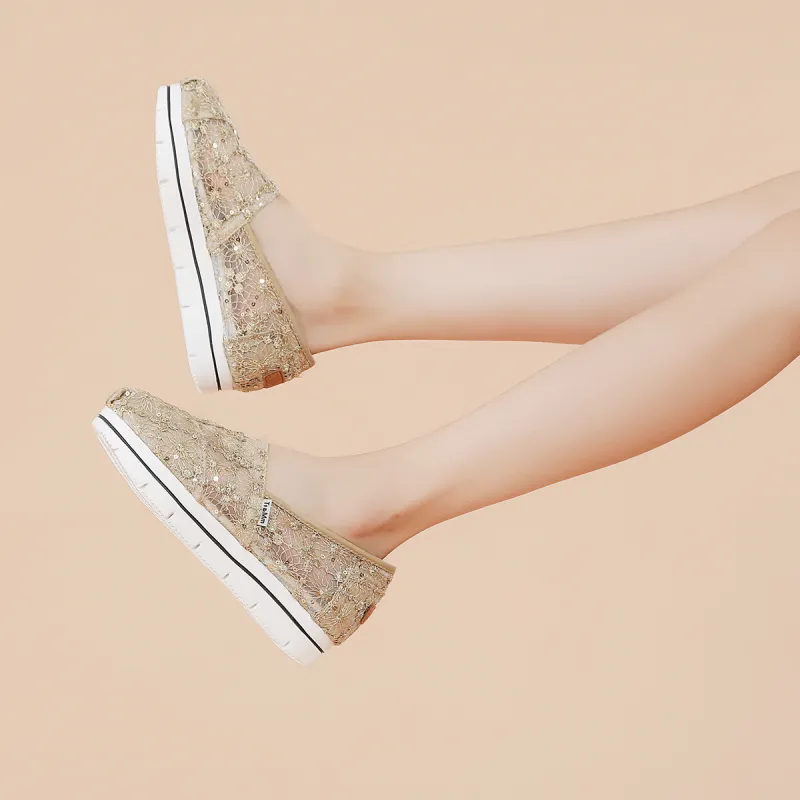 TT&MM Casual Single Shoes Low Top Women's Gold-5