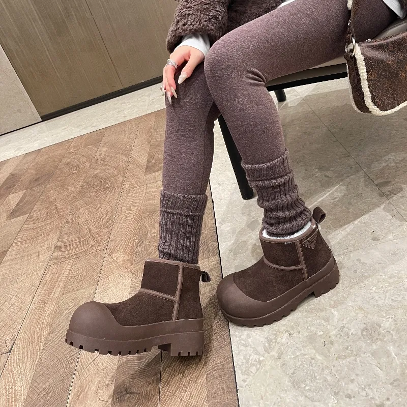 STELLA WEISZ Wear Resistant Slip Resistant Short Snow Boots Women's Coffee-1