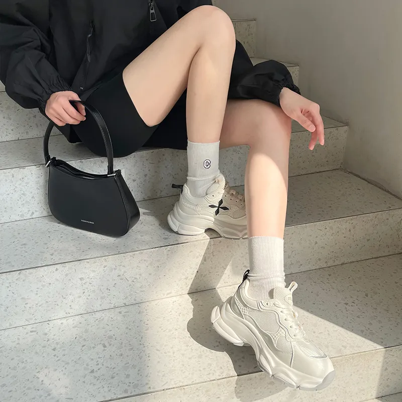 STELLA WEISZ Anti-Slip And Wear-Resistant Lightweight Height Increasing Coverage Low-Top Chunky Sneakers Women's-7