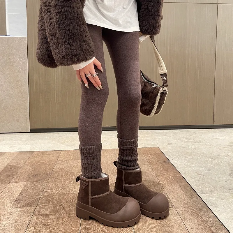 STELLA WEISZ Wear Resistant Slip Resistant Short Snow Boots Women's Coffee-3