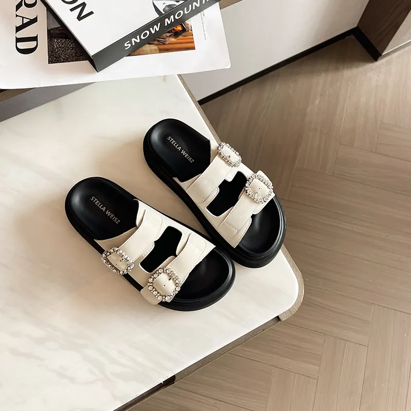 STELLA WEISZ PU Polyurethane Quiet Slip Resistant Slide Slippers Women's-4