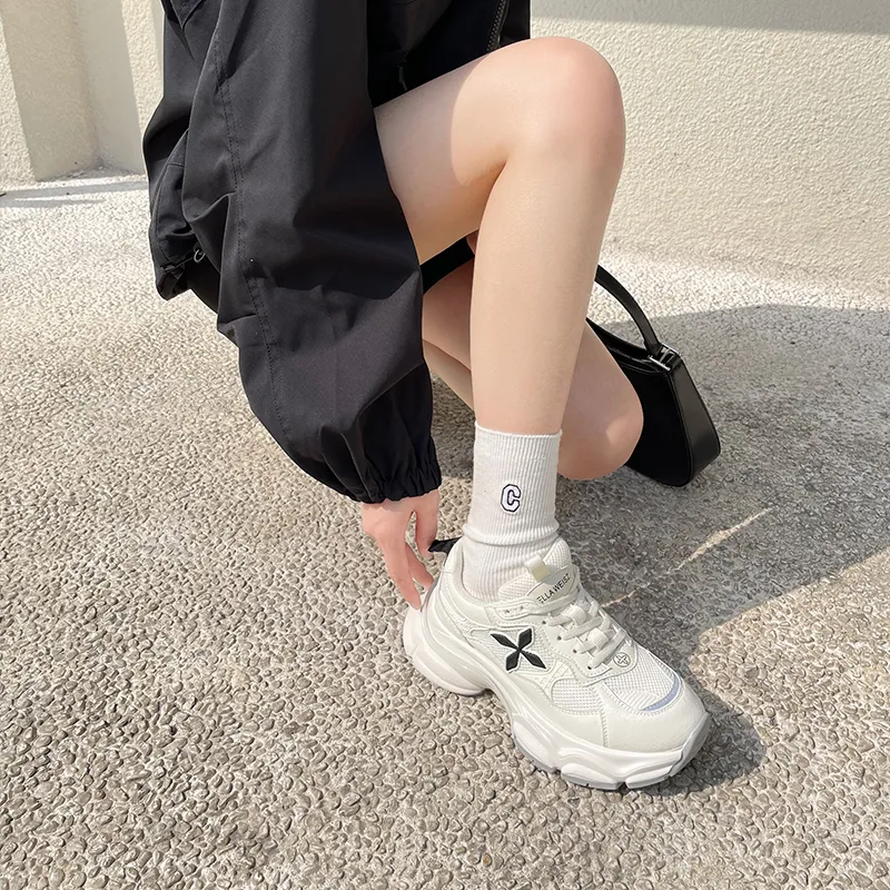 STELLA WEISZ Anti-Slip And Wear-Resistant Lightweight Height Increasing Coverage Low-Top Chunky Sneakers Women's-9