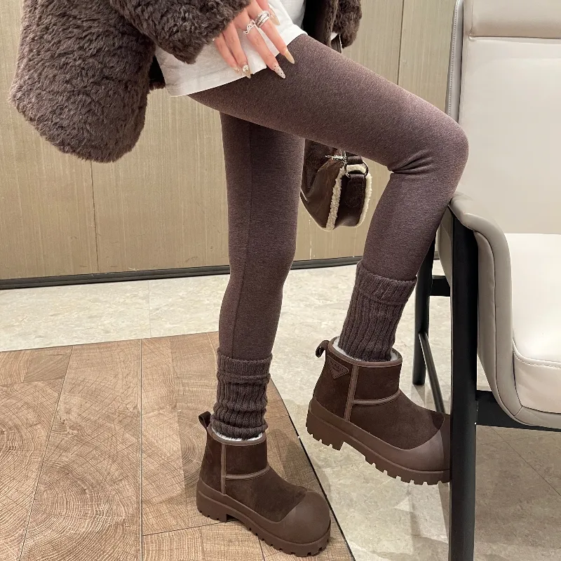 STELLA WEISZ Wear Resistant Slip Resistant Short Snow Boots Women's Coffee-2