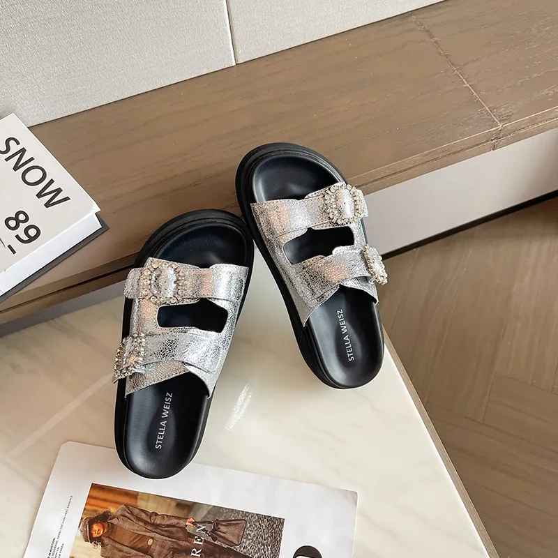 STELLA WEISZ PU Polyurethane Quiet Slip Resistant Slide Slippers Women's-2