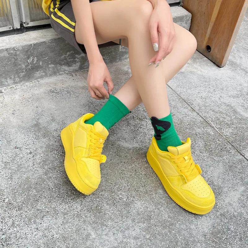 STELLA WEISZ Low-Top Skateboard Shoes Women's Mandarin Yellow-7