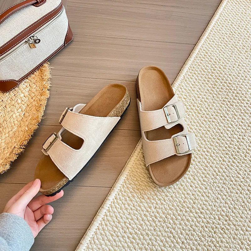 STELLA WEISZ Cork Sole Slip Resistant Abrasion Resistant Slide Slippers Women's-3