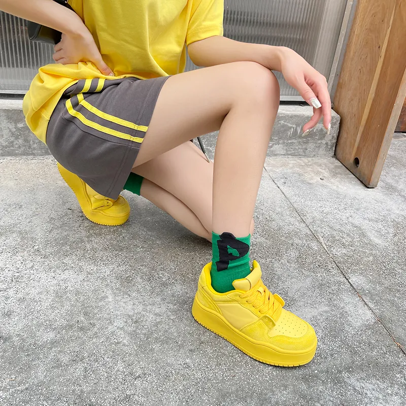 STELLA WEISZ Low-Top Skateboard Shoes Women's Mandarin Yellow-2
