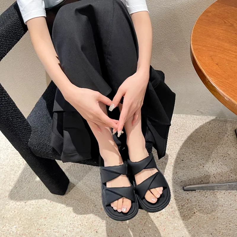 STELLA WEISZ Rubber Sole Cut-Out Slip-Resistant Abrasion-Resistant Slide Slippers Women's-2